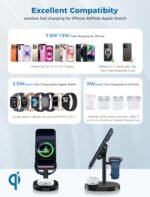 2026 3 in 1 Wireless Charging Station for Apple MagSafe Charger, 15W Fast Magnetic Mag-Safe Charger Stand for iPhone 17 16 15 14 13 12 Apple Watch AirPods Series, Gifts for Men - Image 5