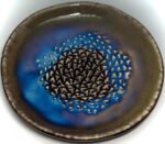All-in-one Premium Ceramic Garlic Grater Plate 4-Piece Set - Brown Milkyway Glazed Design - For Garlic, Ginger, Chocolate, and more! - Comes with 5.25" Plate, Peeler, Brush, and Stand - Image 3