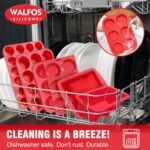 Walfos Silicone Muffin Pan - 6 Cup Non-Stick Cupcake Pan for Baking, Food Grade and BPA Free, Perfect for Egg Muffin, Cupcake, Quiches and Frittatas (3 Pack) - Image 6