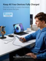 USB Charging Station, Topvork 6-Port USB Wall Charger, Multiport 60W USB Charging Hub, 6-in-1 Desktop USB Charger, Compact USB Charger Block (6A-Black) - Image 3