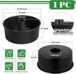 P&P CHEF Angel Food Cake Pan, 10 Inch Cake Pan Round Baking Tube Tin for Baking Pound Cakes, Conical Hollow & One-piece Design, Stainless Steel Core & Heavy-duty, Oven Safe - Black - Image 3