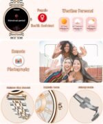 Watch for Women, 1.25" AMOLED HD Screen Women's Smartwatch, Fitness Tracker with Heart Rate/Sleep Monitor, Bluetooth Call, IP67 Waterproof, Compatible with iOS & Android (Two-Tone Gold) - Image 4