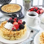 Cuisinart Waffle Maker, 1250W Round Classic Waffle Iron, 5-Setting Adjustable Browning Control, WMR-CANAS, Brushed Stainless - Image 3