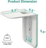 WALI Outlet Shelf Wall Holder, Bathroom Shelf up to 10lbs Standard Vertical Duplex Wall Organizer for Smart Home Decor Space Saving Power Tools, Toothbrush (OLS001-W), 1 Pack, White - Image 4