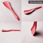 Cooking Spoon for Nonstick Cookwares, VOVOLY Silicone Spoon for Mixing, Scoop, and Scrape,Seamless Design, 12.6'', 2 Pack, Red - Image 4
