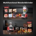 Blender for Smoothies with 1800 Watt Motor Powerful Countertop Blenders for Kitchen 70OZ Large Capacity Smoothie Blender and Grinder Combo for Ice Crush Frozen Drinks Puree - Image 3
