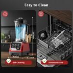 Blender for Smoothies with 1800 Watt Motor Powerful Countertop Blenders for Kitchen 70OZ Large Capacity Smoothie Blender and Grinder Combo for Ice Crush Frozen Drinks Puree - Image 6