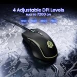 Wired Gaming Mouse - Computer Corded Mouse with 6 Programmable Buttons, Up to 7200 DPI Optical Sensor, RGB Lighting, for PC Laptop, Black (Cool Viper) - Image 5