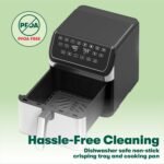 bella 8 Qt Digital Air Fryer with TurboCrisp Technology, Large Family Size Nonstick Cooking Basket and Crisping Tray, Multiple Preset Functions, Auto Shutoff, Silver, 1750 Watt - Image 4