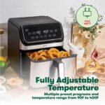 bella 8 Qt Digital Air Fryer with TurboCrisp Technology, Large Family Size Nonstick Cooking Basket and Crisping Tray, Multiple Preset Functions, Auto Shutoff, Silver, 1750 Watt - Image 5