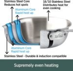 All-Clad D5 5-Ply Brushed Stainless Steel Stockpot 8 Quart Induction Oven Broiler Safe 600F Pots and Pans, Cookware Silver - Image 3