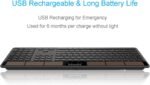 Arteck Wireless Solar Keyboard Full Size Solar Recharging Keyboard for Computer/Desktop/PC/Laptop/Surface/Smart TV and Windows 10/8 / 7 / Vista/XP Built in Rechargeable Battery - Image 4