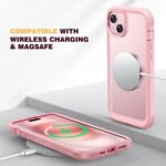 Diaclara Designed for iPhone 15 Case, Full Body Rugged Case with Built-in Touch Sensitive Anti-Scratch Screen Protector, with Camera Lens Protector for iPhone 15 6.1" (Coral Pink) - Image 6