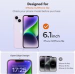 UNBREAKcable Screen Protector for iPhone 14/ iPhone 16e, Shatterproof Tempered Glass [99.99% HD Clear] [9H Hardness] [Easy Installation Frame] for iPhone 6.1" - 2 Pack - Image 3