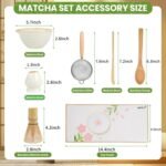 Matcha Whisk Set (7 pcs), Japanese Matcha Kit with Ceramic Bowl, Bamboo Chasen Whisk, Scoop, Sifter & Holder | Complete Starter Set for Beginners | Mother‘s Day, Father’s Day, Housewarming Gift - Image 4