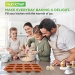 NutriChef 12-cup Copper Oven Muffin Pan, Non-Stick Coated Layer Surface, Even Heating Muffin Tray for Muffins, Cupcakes, Pastries & Mini Pies, Used for Model Number NCBSCC54 - Image 3
