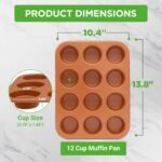 NutriChef 12-cup Copper Oven Muffin Pan, Non-Stick Coated Layer Surface, Even Heating Muffin Tray for Muffins, Cupcakes, Pastries & Mini Pies, Used for Model Number NCBSCC54 - Image 4