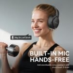 Bluetooth Headphones Over Ear, 40 Hours Playtime Wireless Headphones with Microphone,5.3 Bluetooth, HiFi Stereo Foldable Lightweight Headset, for Travel Work Cellphone(Black) - Image 4