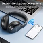 Bluetooth Headphones Over Ear, 40 Hours Playtime Wireless Headphones with Microphone,5.3 Bluetooth, HiFi Stereo Foldable Lightweight Headset, for Travel Work Cellphone(Black) - Image 5
