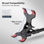 Gooseneck Cell Phone Holder, Universal 360 Flexible Phone Stand Lazy Bracket Mount Long Arms Clamp for Phone 13 Pro Xs Max XR X 8 7 6 6s Plus and Other 3.5~6.7'' Device (Black) - Image 4