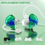 BASN in Ear Monitor Headphones for Musicians, Triple Driver Noise Isolating Earphones with 2 MMCX Detachable Cables (Ice Green) - Image 3