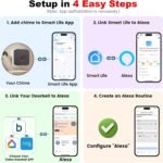 Smart Wireless Doorbell Chime for Google Nest, Blink, Ring Video Doorbell, No Wiring Needed, Easy Setup, 2-Pack - Image 4