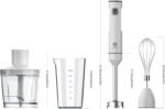 Cordless Hand Blender, UTALENT Variable Speed Immersion Blender Rechargeable, with 500ml Chopper, 600ml container, Egg Whisk, for Smoothies, Baby Food and Soups – White - Image 4