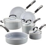 Farberware EcoAdvantage Ceramic Nonstick Cookware/Pots and Pans Set, 13 Piece - Gray - Image 3