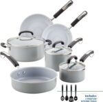 Farberware EcoAdvantage Ceramic Nonstick Cookware/Pots and Pans Set, 13 Piece - Gray - Image 4
