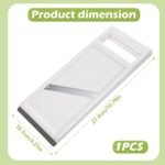 Hand Mandoline Slicer,Portable Handheld Vegetable Mandoline Slicer with Stainless Steel Blade, Cucumber Clicer Thin for Vegetables,Fruits,Potatoes,Cheese,Carrots,Quick Uniform Slice,White - Image 3