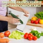 Hand Mandoline Slicer,Portable Handheld Vegetable Mandoline Slicer with Stainless Steel Blade, Cucumber Clicer Thin for Vegetables,Fruits,Potatoes,Cheese,Carrots,Quick Uniform Slice,White - Image 4