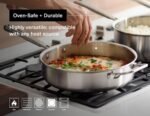 Misen 5-Ply Stainless Steel Cookware Set - Versatile, Dishwasher Safe - 5-Piece Set - 10" Skillet, 3 QT Saute Pan + Lid, 3 QT Saucier + Lid - Image 5