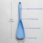 Cooking Spoon for Nonstick Cookwares, VOVOLY Silicone Spoon for Mixing, Scoop, and Scrape,Seamless Design, 12.6'', 2 Pack, Starry Blue - Image 3