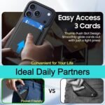 Magnetic for iPhone 17 Pro Case with Detachable Magnetic Wallet, Compatible with MagSafe, Credit Card Holder, RFID Blocking, Military Protective Slim Phone Cover, Black - Image 5