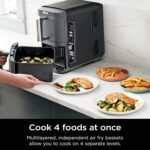 Ninja DoubleStack XL 2-Basket Air Fryer, Smart Cook System, DoubleStack Technology Cooks 4 Foods at Once, 10 QT, 6-in-1, Air Fry, Broil, Bake, Easy Meals, Easy Clean,Grey, SL401 (Renewed) - Image 4