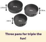Wilton Gold Non-Stick 8,9,10 in Springform Cheesecake Pan Set, Stainless Steel Bakeware, Made without PFAs, Packaging May Vary - Image 3