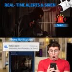 Septekon 2K Home Security Cameras, 4 Pack Wired WiFi Outdoor Security Cameras with Night Vision, Two-Way Audio, 2.4G WiFi, IP66, Motion Detection Alarm - P30 - Image 3