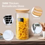 21oz - 4 Pack Glass Jars with Bamboo Lids, Glass Food Storage Containers with Airtight Lids, Air Tight Pantry Storage Containers for Coffee, Sugar, Spice, Meal Prep Jars for Salad & Fruit - Image 4