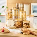 21oz - 4 Pack Glass Jars with Bamboo Lids, Glass Food Storage Containers with Airtight Lids, Air Tight Pantry Storage Containers for Coffee, Sugar, Spice, Meal Prep Jars for Salad & Fruit - Image 5