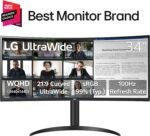LG 34WR55QK-B 34-inch UltraWide WQHD (3440 x 1440) Curved Computer Monitor, 100Hz, 5ms, HDR10, Reader Mode, HDMI, DisplayPort, USB Type-C, Tilt/Height Adjustable Stand, Black - Image 3