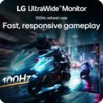 LG 34WR55QK-B 34-inch UltraWide WQHD (3440 x 1440) Curved Computer Monitor, 100Hz, 5ms, HDR10, Reader Mode, HDMI, DisplayPort, USB Type-C, Tilt/Height Adjustable Stand, Black - Image 5