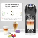 KOTLIE Single Cup Coffee Maker, Multi Capsule Machine Compatible With Various Capsule Types, 4 Temperature Settings, 7 Water Volume Levels,19 Bar(Glossy Black) - Image 5