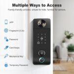 Smart Lock with Camera & Doorbell 6in1 Keyless Entry (Fingerprint/APP/Keypad Code/NFC/Temp Code/Key), 0.2s Fast Fingerprint, Voice Control, Auto Lock, Easy Install, 2.4GHz WiFi for Door - Image 4
