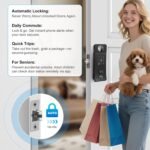 Smart Lock with Camera & Doorbell 6in1 Keyless Entry (Fingerprint/APP/Keypad Code/NFC/Temp Code/Key), 0.2s Fast Fingerprint, Voice Control, Auto Lock, Easy Install, 2.4GHz WiFi for Door - Image 6