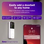 Roku Smart Home Wireless Video Doorbell & Chime - 1440p HD Night Vision Ultrawide View Doorbell Camera with Motion & Sound Detection, Works with Alexa & Google - 90-Day Subscription Included - Image 3