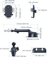 HTU 2026 Upgraded [True Military-Grade] Car Phone Holder【Safety Certs & No Smell】 Cell Phone Holder for Car Mount for Dashboard Windshield Air Vent Long Arm Thick Case,Black - Image 6