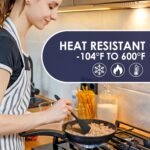 Heat Resistant 600℉ Silicone Spatula, BPA Free Mixing Spatulas set Dishwasher Safe for Nonstick Cookware, Black - Image 4