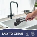 Heat Resistant 600℉ Silicone Spatula, BPA Free Mixing Spatulas set Dishwasher Safe for Nonstick Cookware, Black - Image 6