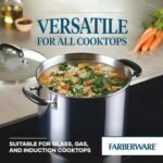 Farberware Brilliance Stainless Steel Stockpot with Glass Lid, 8 Quart, Dishwasher Safe and Induction Ready, Compatible with All Cooktops, Stainless Steel - Image 4