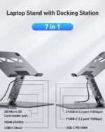 BENFEI Laptop Stand with USB C 7in1 Docking Station,HDMI 4K@60Hz,1*SD 1*Micro SD,100W Power Delivery,10Gbps 1*USB C 3.2 and 2*USB A 3.2 Compatible with MacBook Pro/Air, iPad Pro, XPS, Thinkpad - Image 3